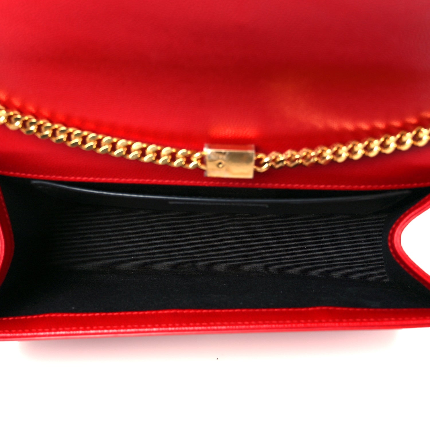 Saint Laurent Grain De Poudre Medium Monogram Kate Satchel Red 5 of 12