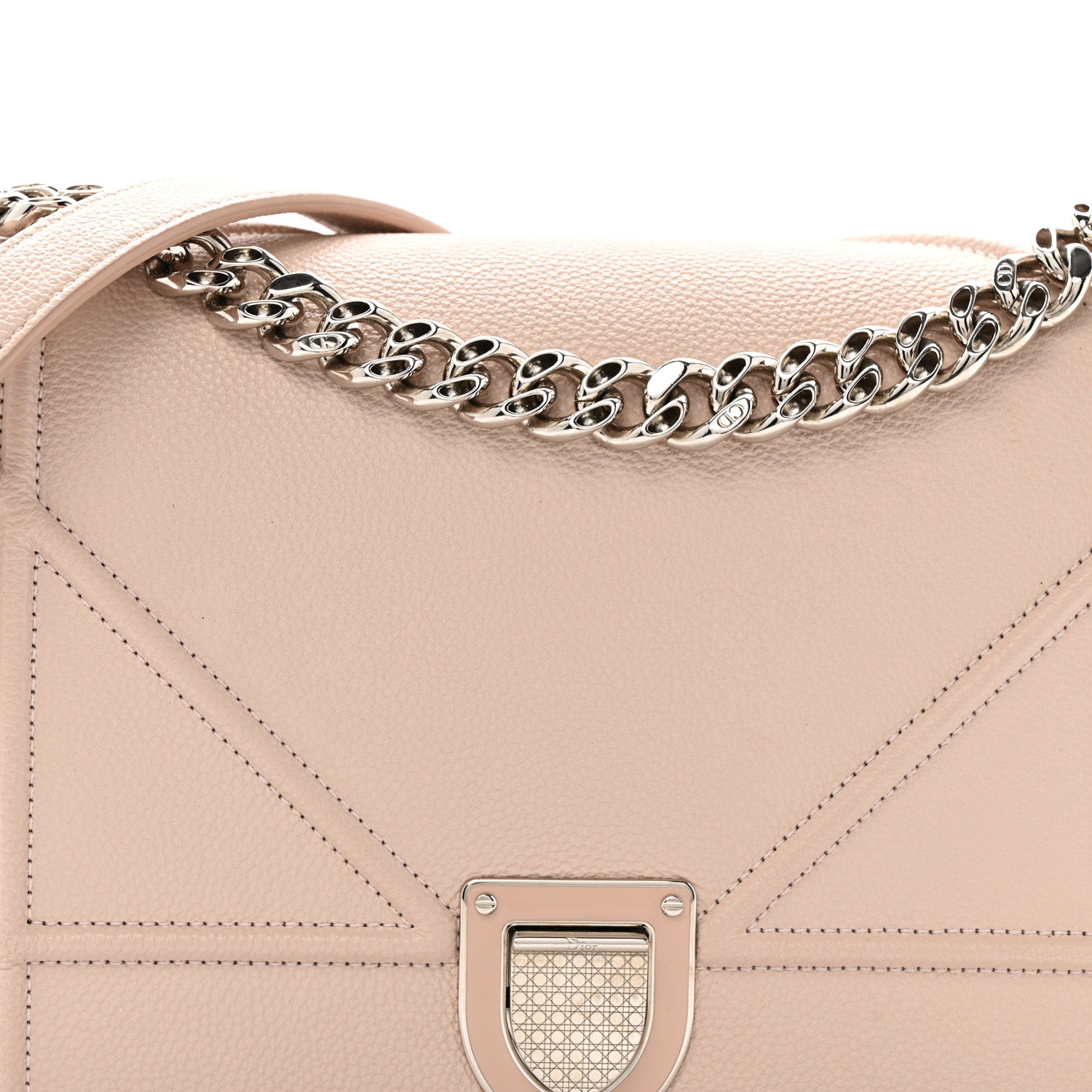 Christian Dior Grained Calfskin Medium Diorama Flap Bag Nude 8 of 15