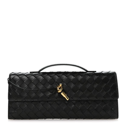 Bottega Veneta Nappa Intrecciato Long Andiamo Top Handle Clutch Black 1 of 10