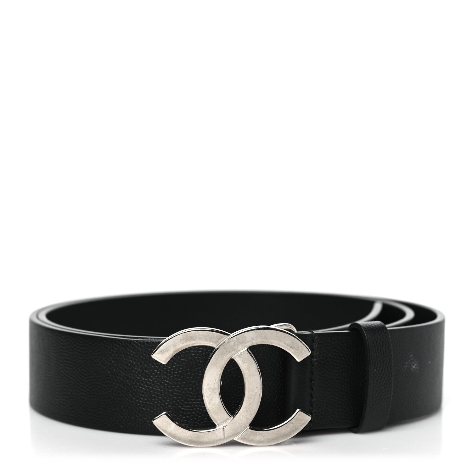 Chanel Caviar CC Logo Belt 95 38 Black 1 of 8