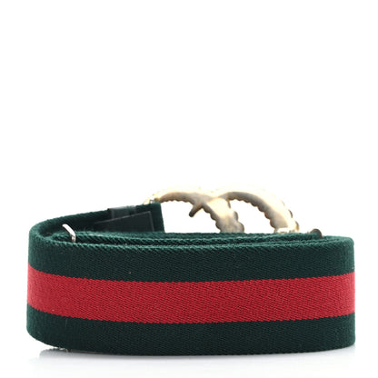 Gucci Canvas Torchon Double G Web Belt 85 34 Verde 2 of 4