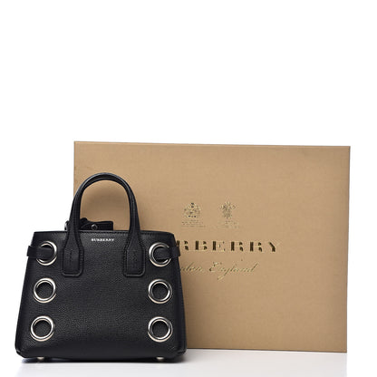 Burberry Grainy Calfskin House Check Grommet Baby Banner Tote Black 13 of 13