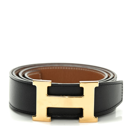 Hermes Box Togo 32mm H Belt 95 Black Gold 1 of 4