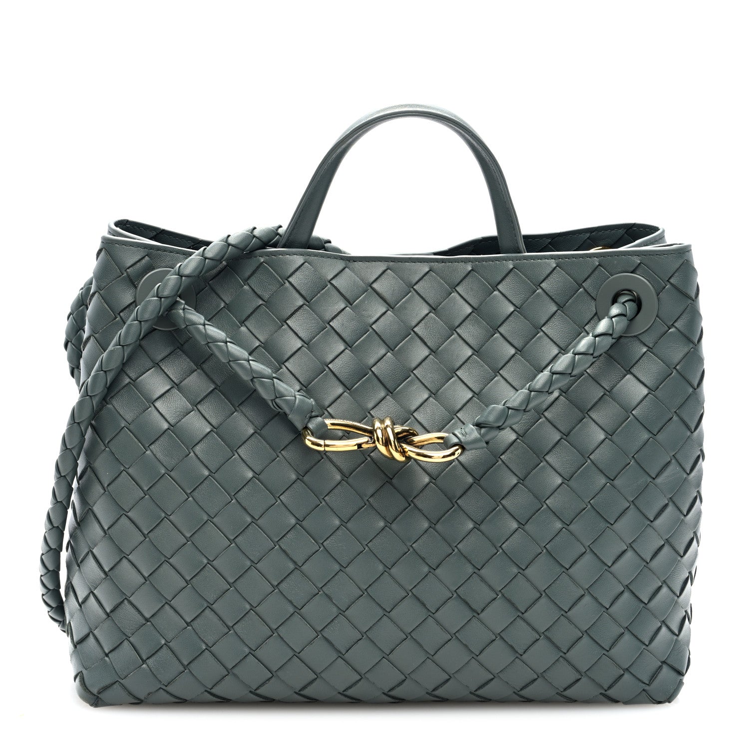 Bottega Veneta Nappa Intrecciato Medium Andiamo Shoulder Bag Slate 1 of 9