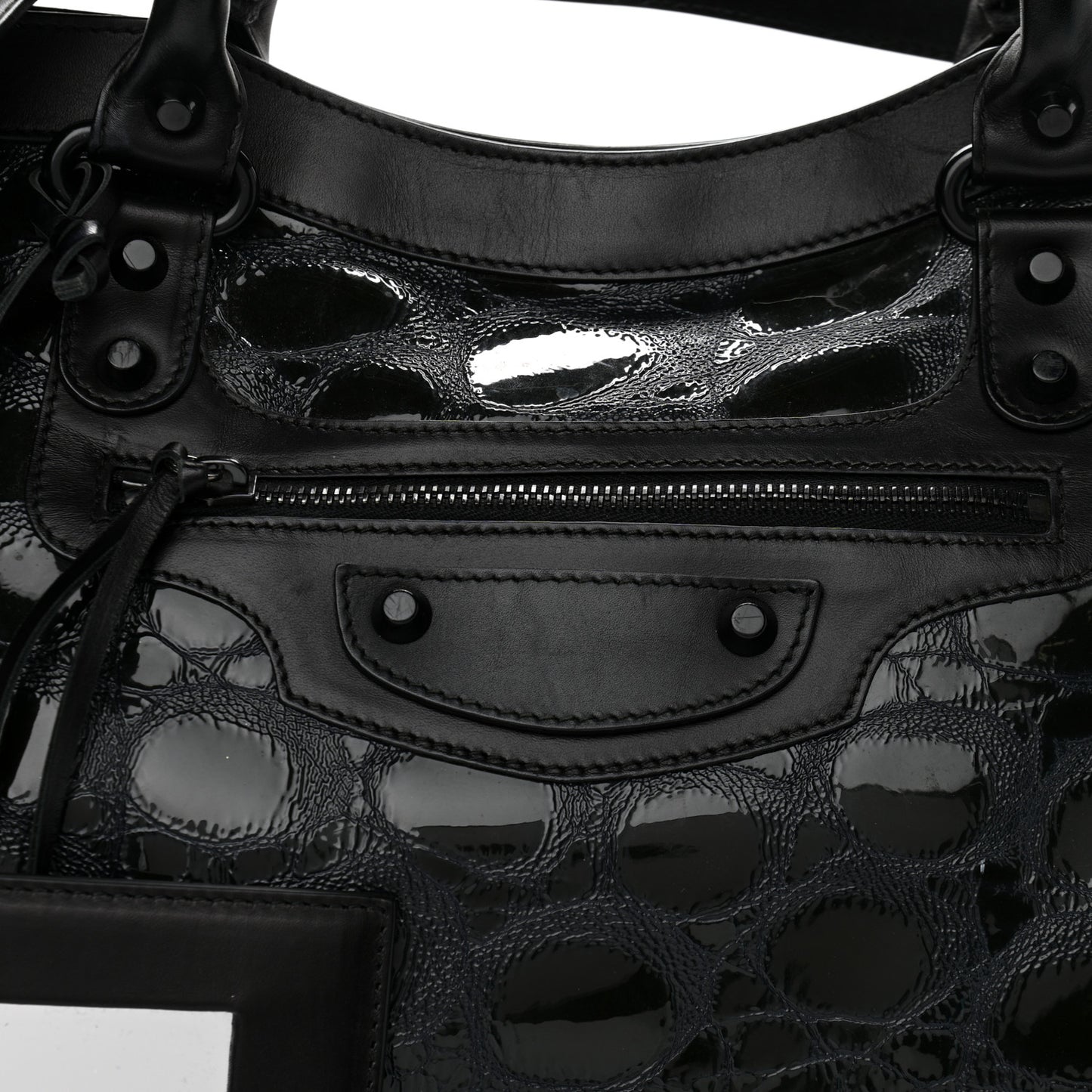 Patent Embossed Classic Hardware City Black