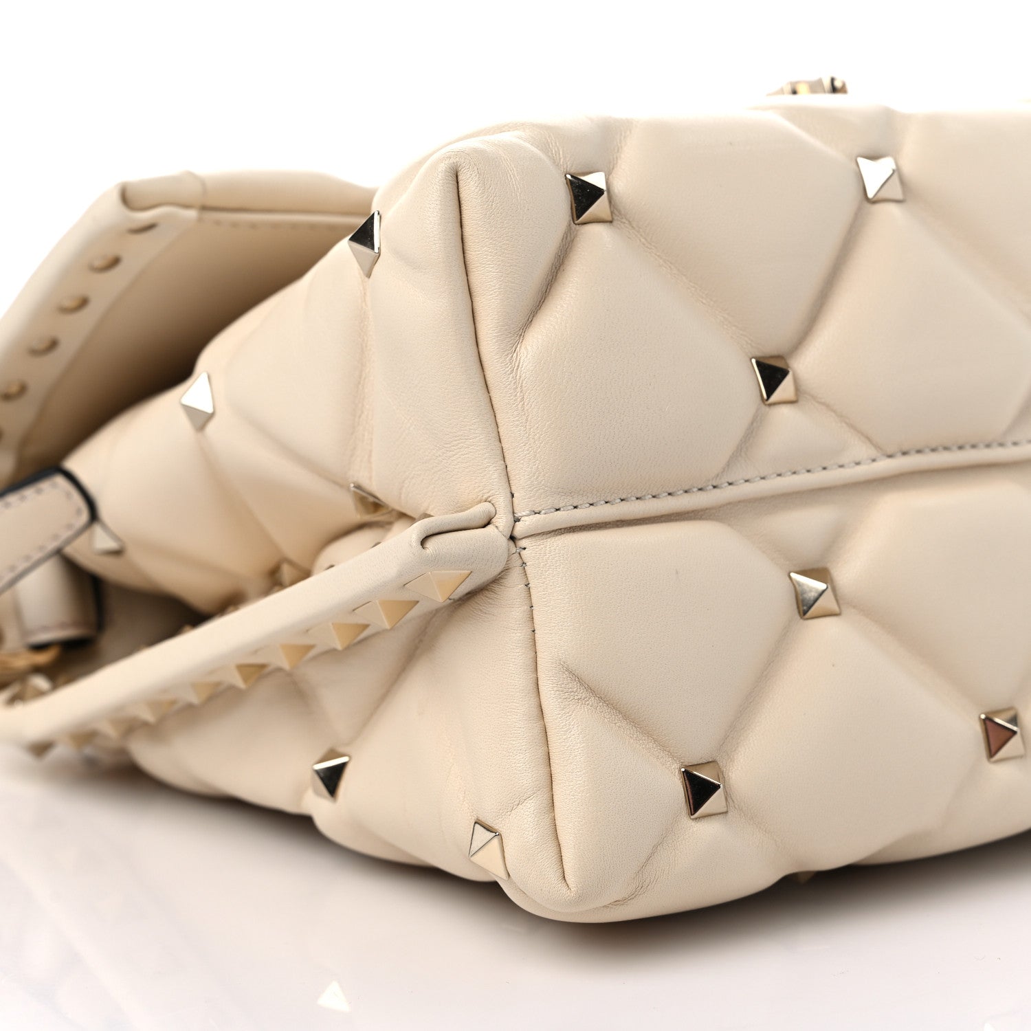 Valentino Garavani Nappa Medium Candystud Top Handle Bag Light Ivory 7 of 9