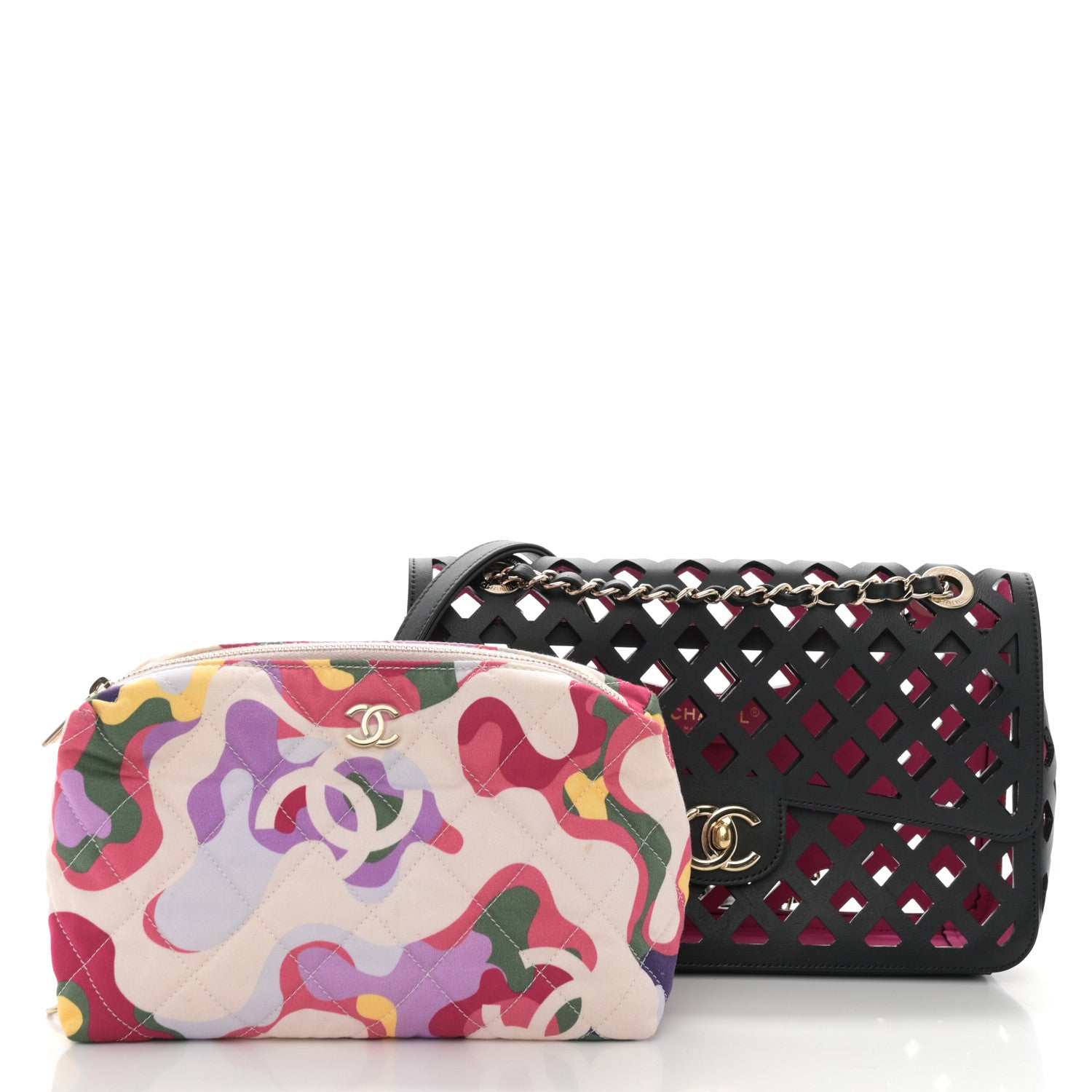 Chanel Lambskin Sea Through Flap Black Multicolor 3 of 14