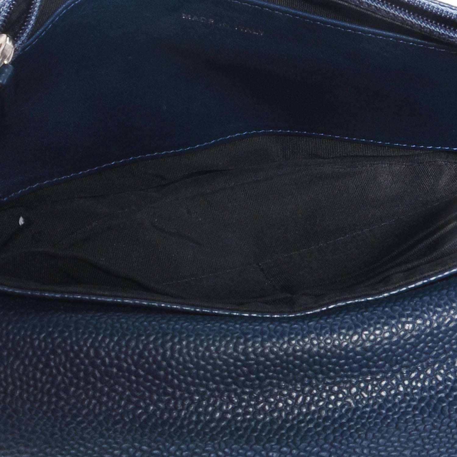 Chanel Caviar Half Moon Wallet On Chain WOC Navy Blue 5 of 8