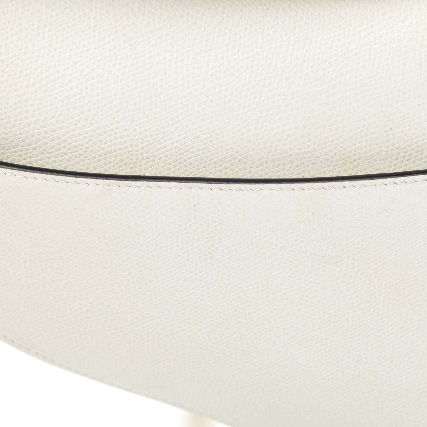 Grained Calfskin Saddle Bag White