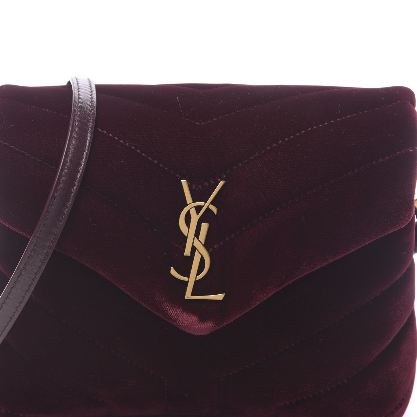 Velvet Y Quilted Monogram Toy Loulou Crossbody Bag French Burgundy