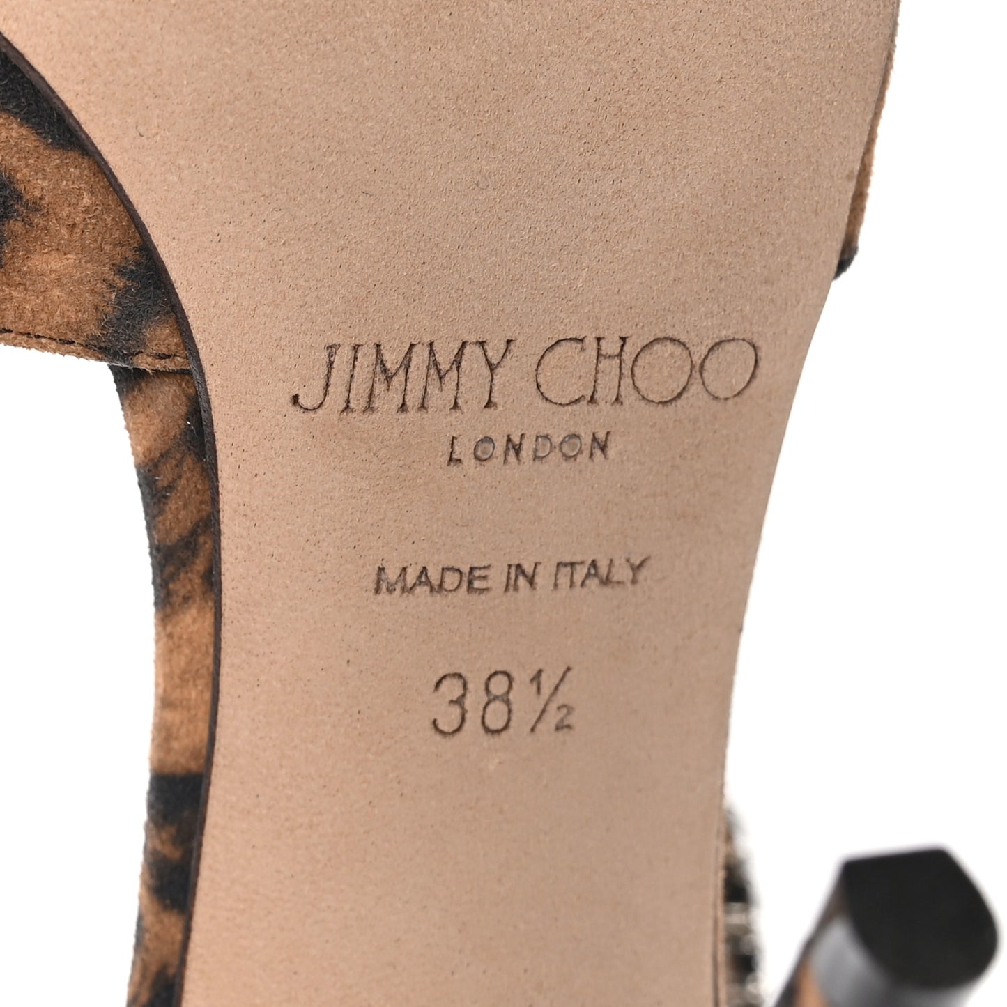Suede Leopard Crystal Saeda 100 Pumps 38.5 Brown