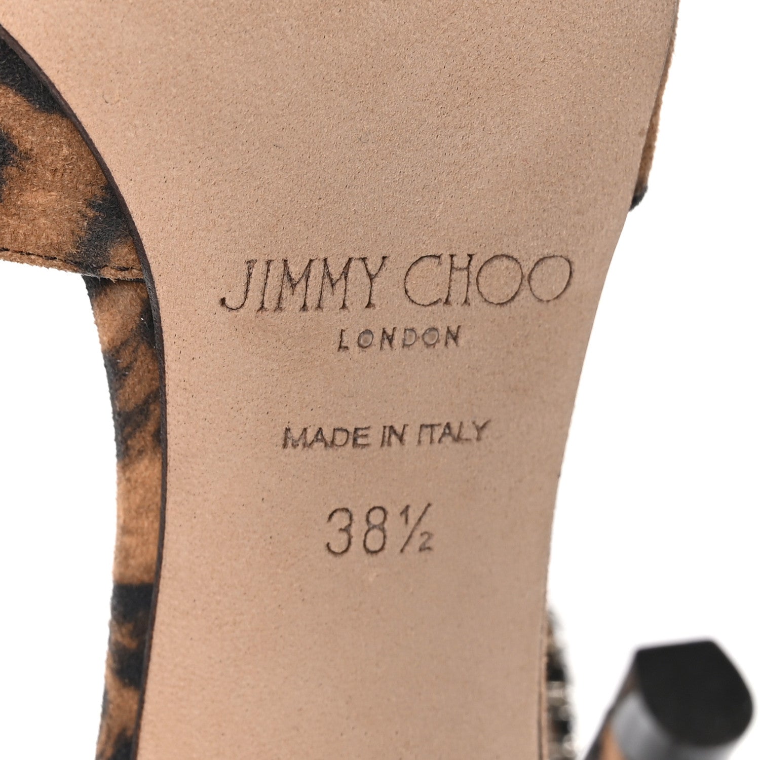 Jimmy Choo Suede Leopard Crystal Saeda 100 Pumps 38.5 Brown 7 of 7
