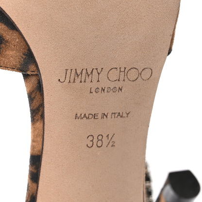 Jimmy Choo Suede Leopard Crystal Saeda 100 Pumps 38.5 Brown 7 of 7