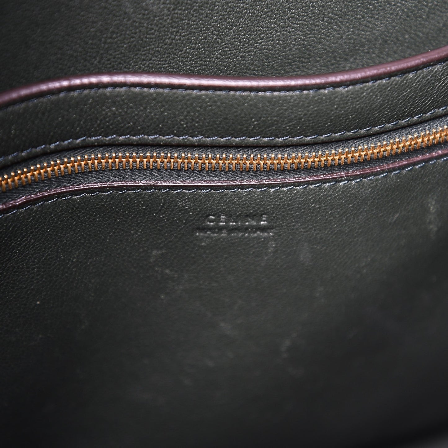 Calfskin Sangle Bucket Bag Bottle Green