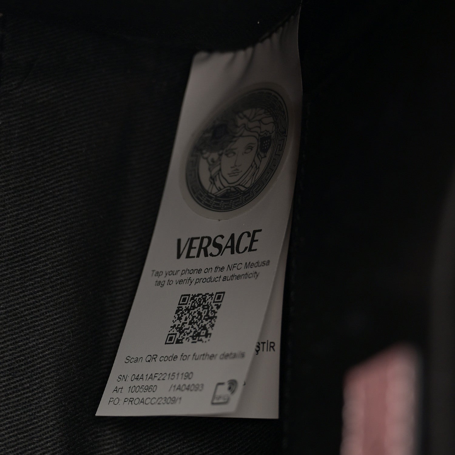 Versace Grainy Calfskin Virtus Top Handle Tote Pink 7 of 12