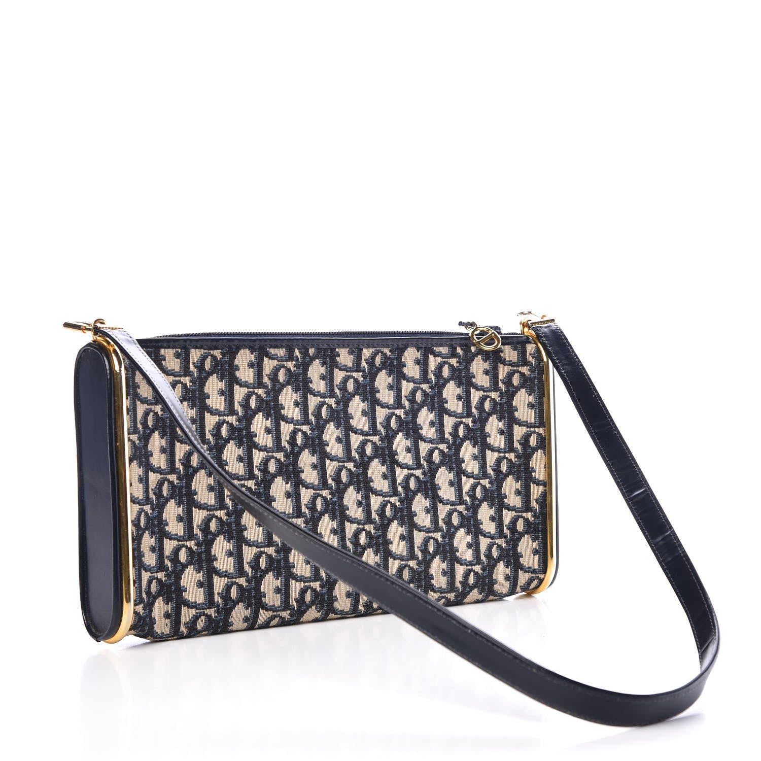 Christian Dior Monogram Convertible Clutch Bag Navy 3 of 6