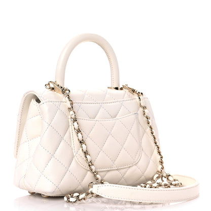 Chanel Caviar Quilted Extra Mini Coco Handle Flap White 3 of 12