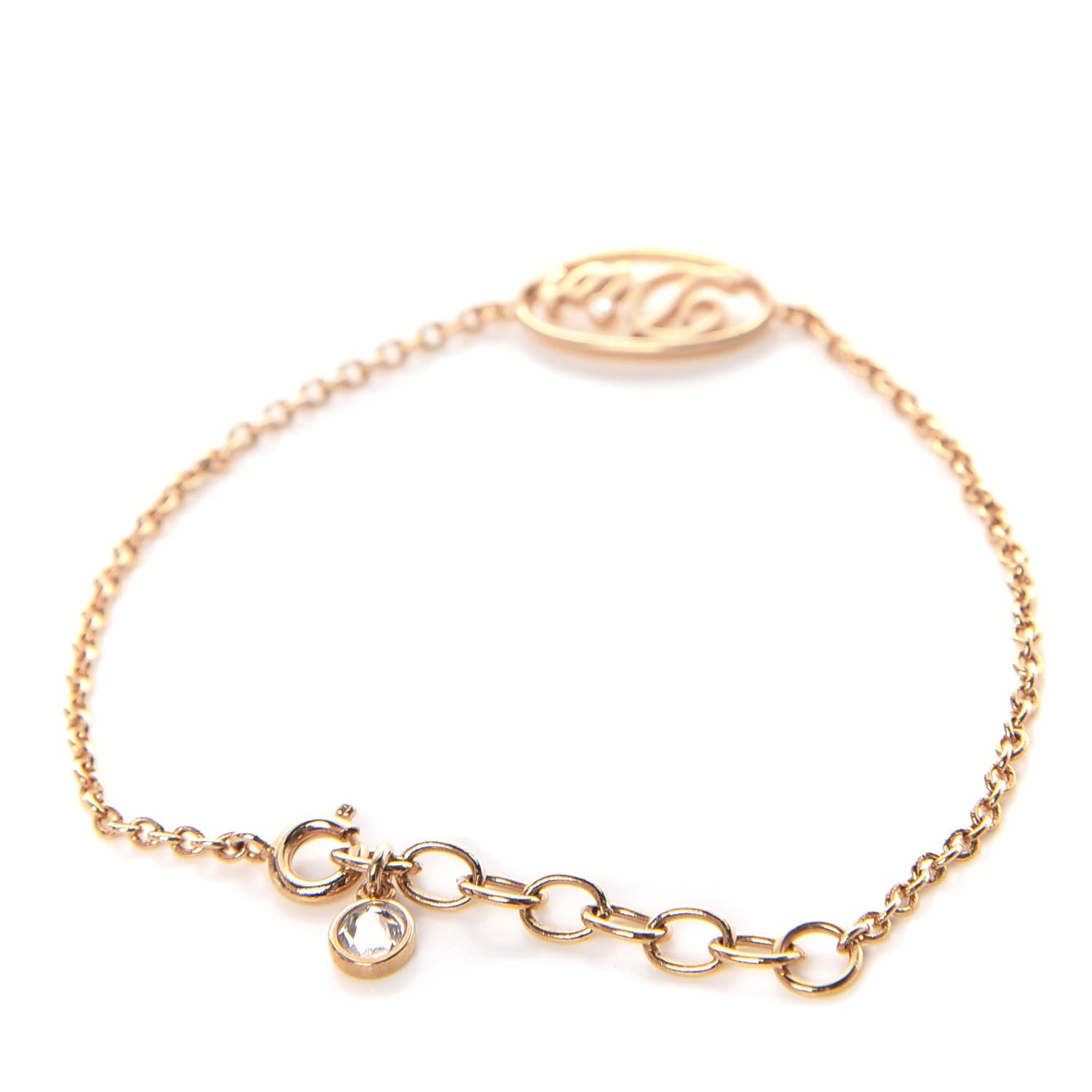 Christian Dior Crystal Dior Logo Bracelet Gold 2 of 4