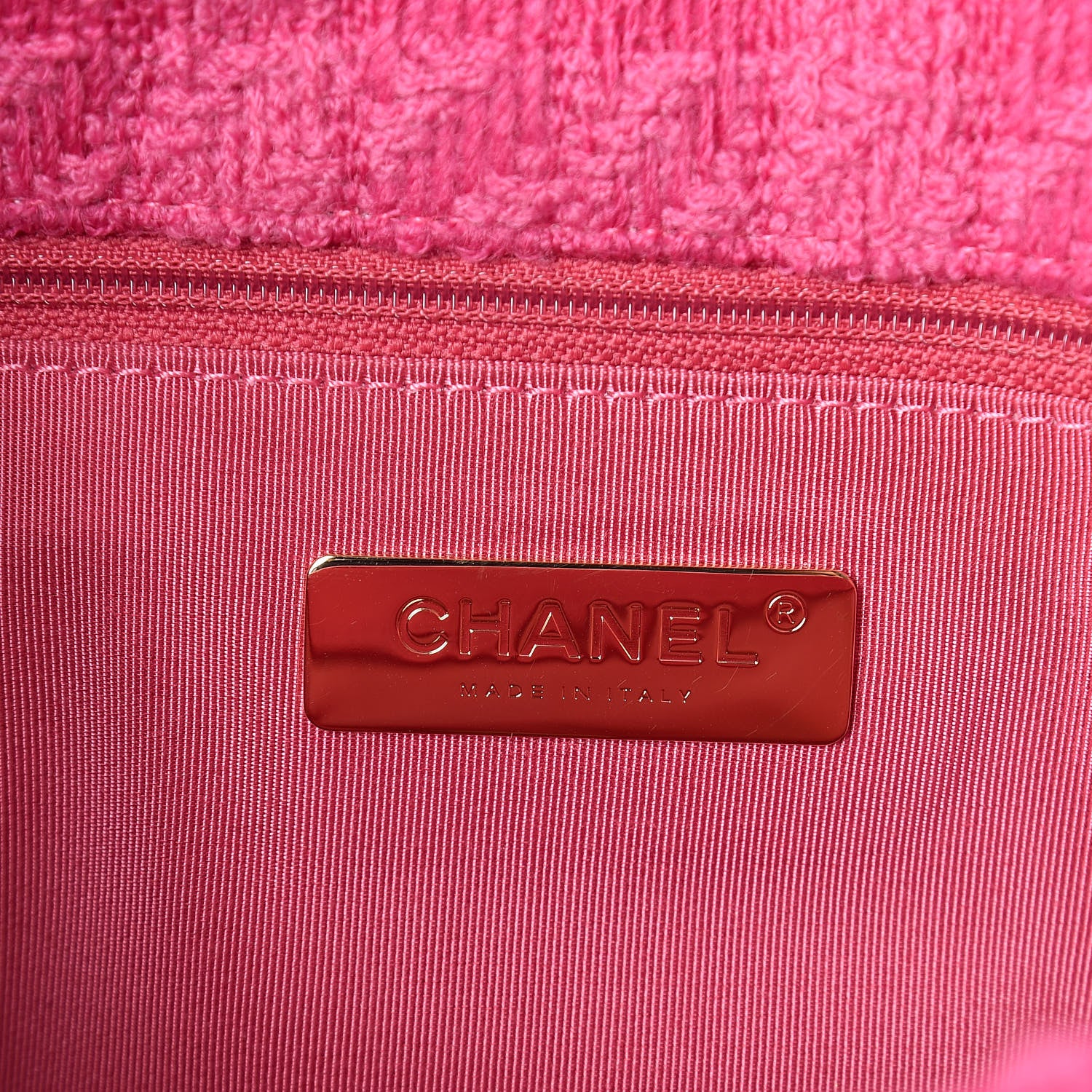 Chanel Tweed Quilted Medium Chanel 19 Flap Pink 6 of 10