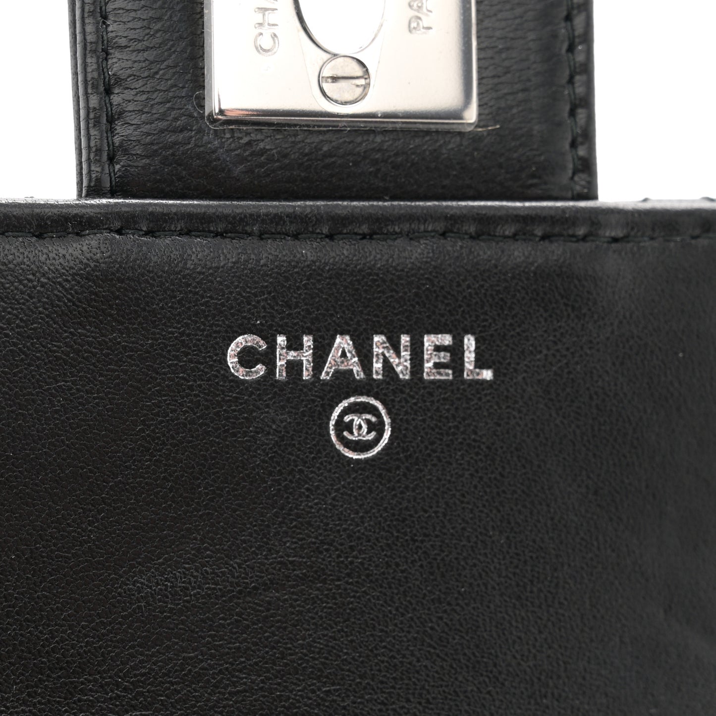 Lambskin Quilted Chain Around Flap Crossbody Black