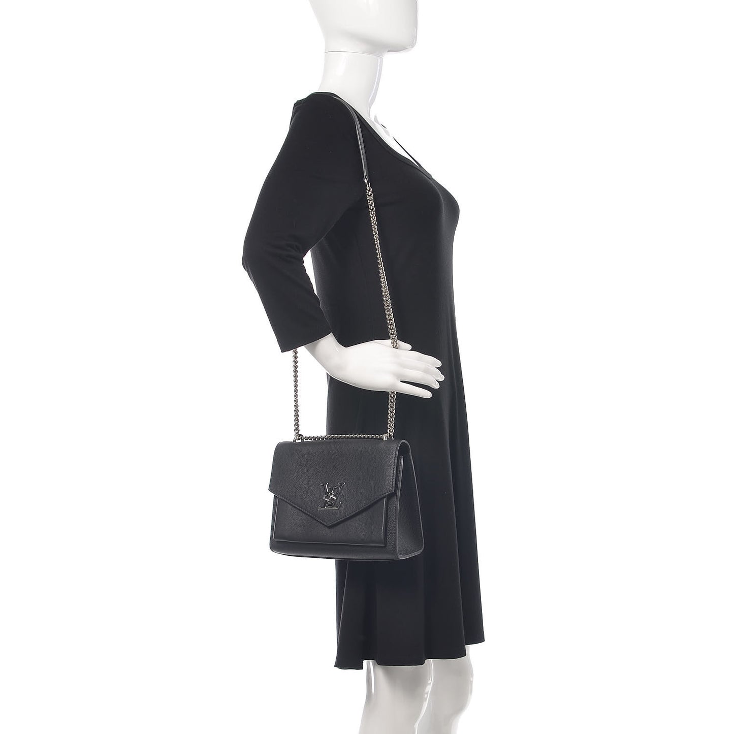 Soft Calfskin My Lockme Chain Bag BB Black