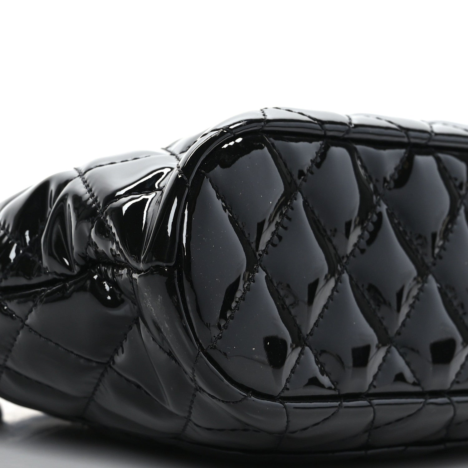 Chanel Patent Quilted Shiny Coco Small Shopping Bag Black 9 of 10