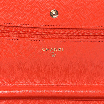 Chanel Caviar Quilted Wallet on Chain WOC Red 6 of 12