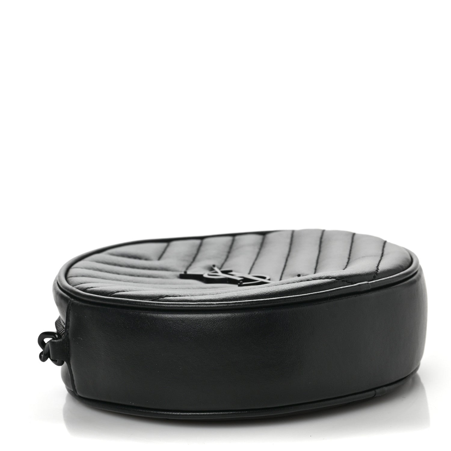 Saint Laurent Calfskin Matelasse Chevron Round Vinyle Camera Bag Black 4 of 8