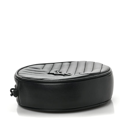 Saint Laurent Calfskin Matelasse Chevron Round Vinyle Camera Bag Black 4 of 8