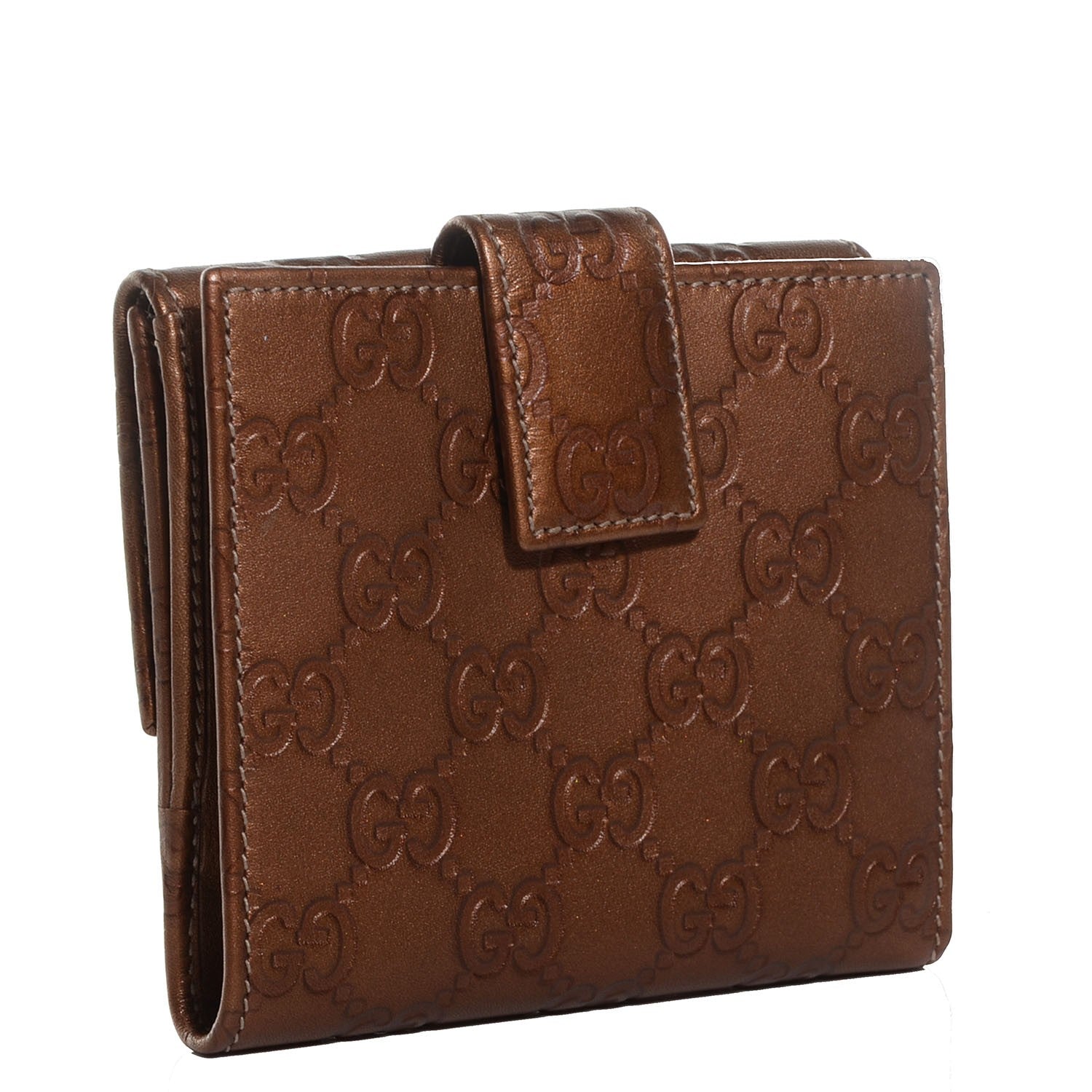Gucci Guccissima Lovely French Flap Wallet Bronze 3 of 8