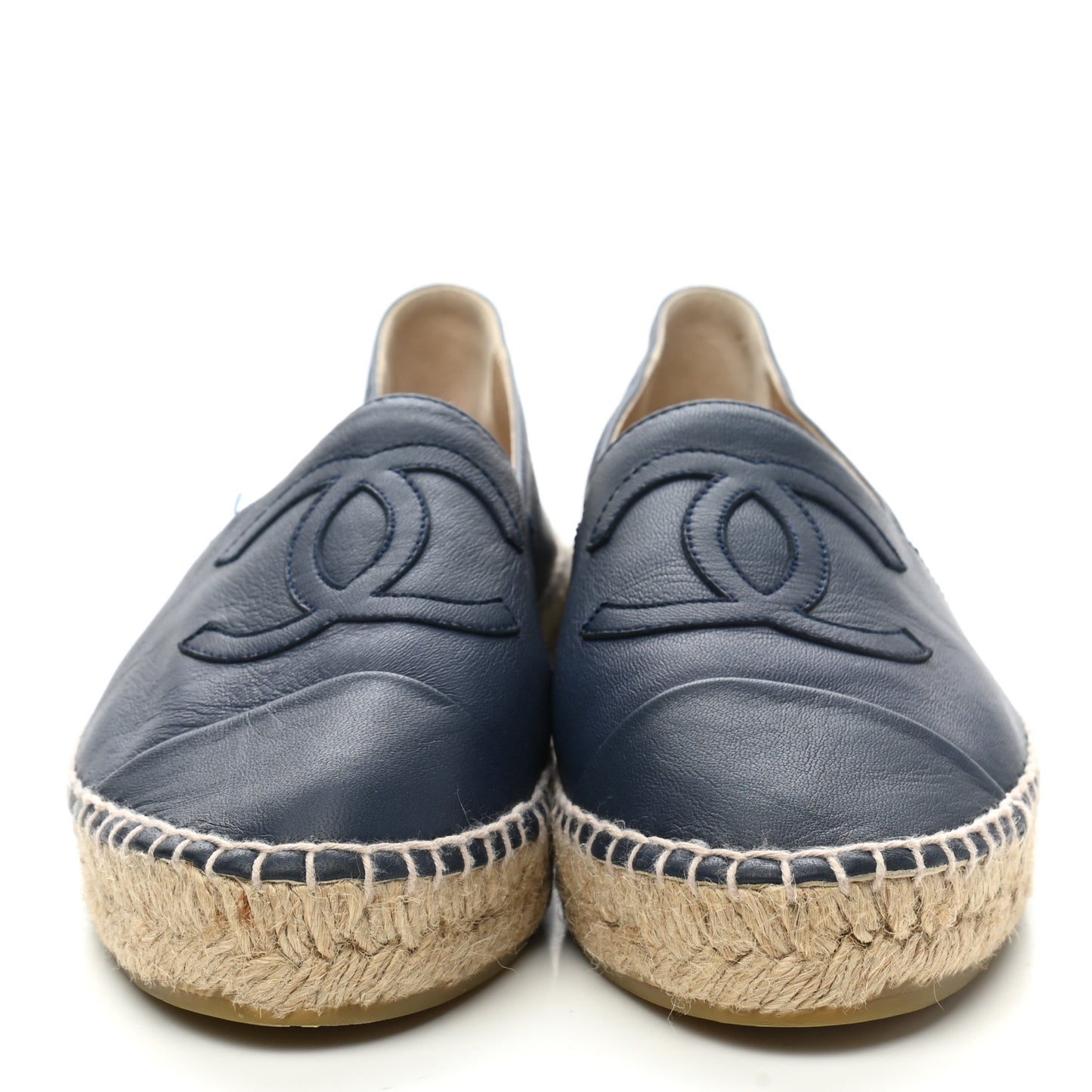 Lambskin CC Espadrilles 38 Blue