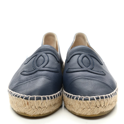 Chanel Lambskin CC Espadrilles 38 Blue 2 of 9