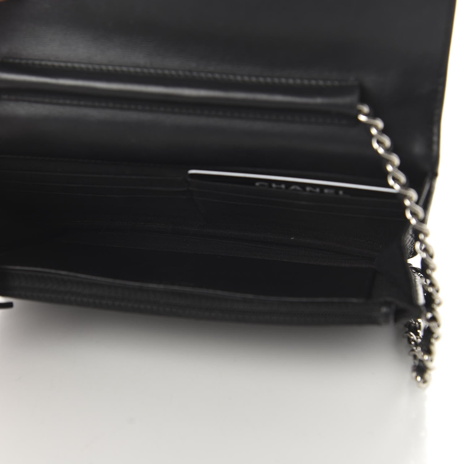 Chanel Caviar Quilted Diamond CC Wallet On Chain WOC Black 5 of 11