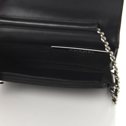 Chanel Caviar Quilted Diamond CC Wallet On Chain WOC Black 5 of 11