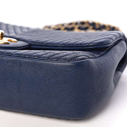 Chanel Lambskin Chevron Quilted Small Flap Navy 10 of 11