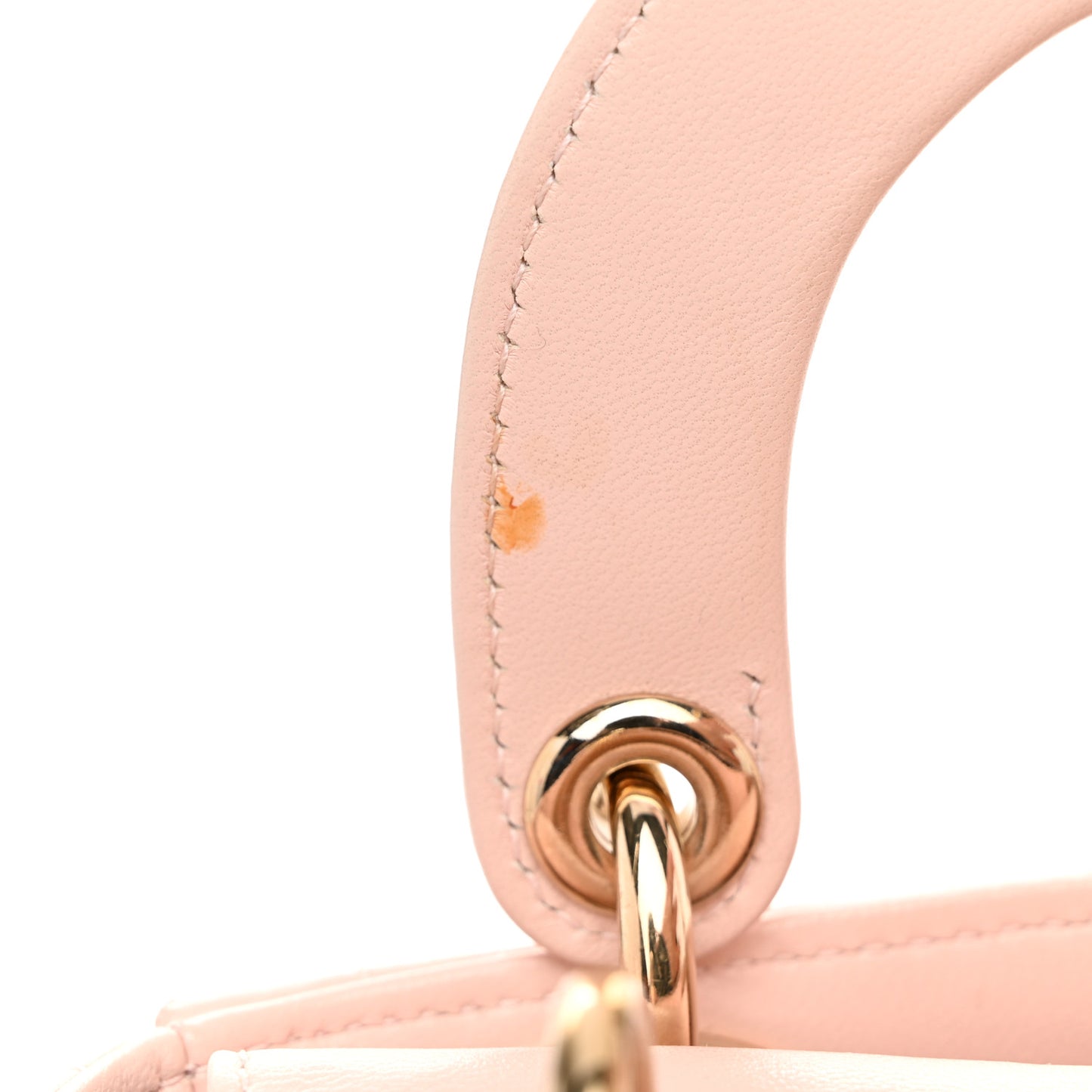 Lambskin Cannage Mini Lady Dior Rose Poudre