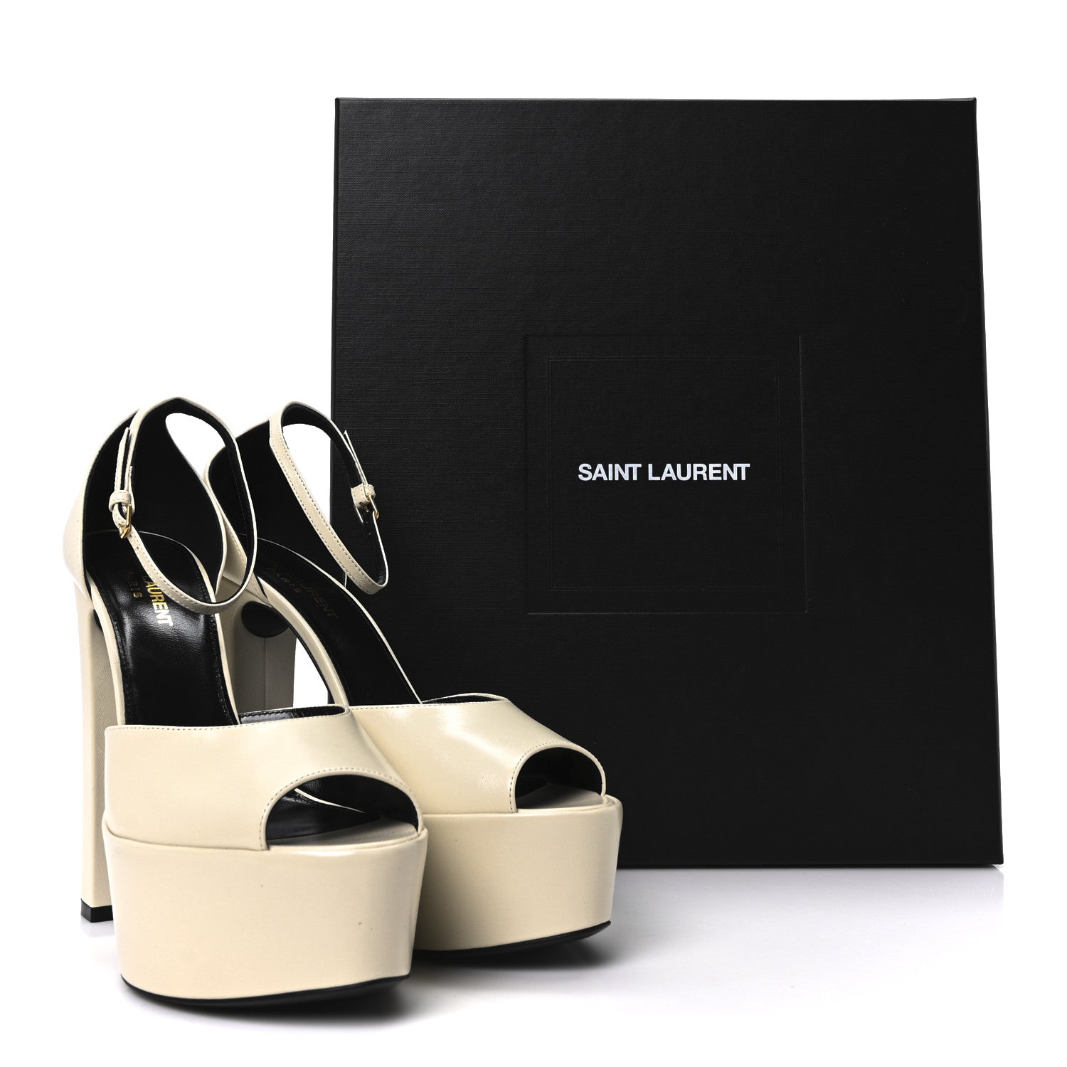 Saint Laurent New Belfagor Jodie 95 Platform Sandals 40 Pearl 9 of 9