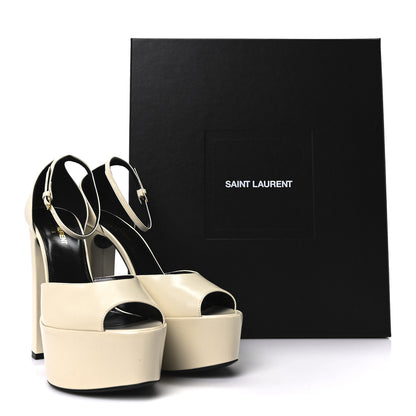 Saint Laurent New Belfagor Jodie 95 Platform Sandals 40 Pearl 9 of 9