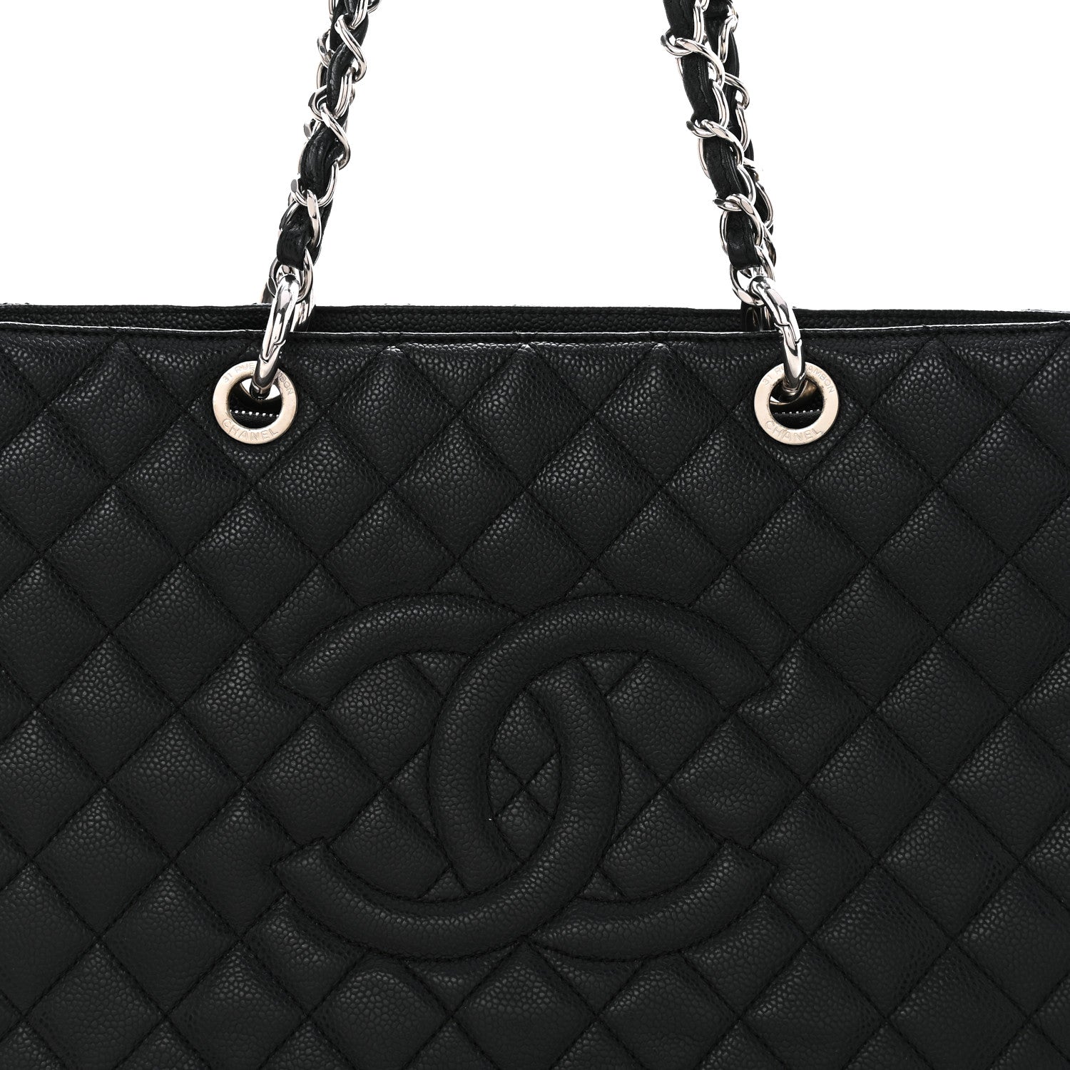 Chanel Caviar Quilted XL Grand Shopping Tote GST Black 8 of 16