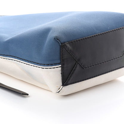 Celine Canvas Small Twisted Cabas Beige Blue 9 of 10