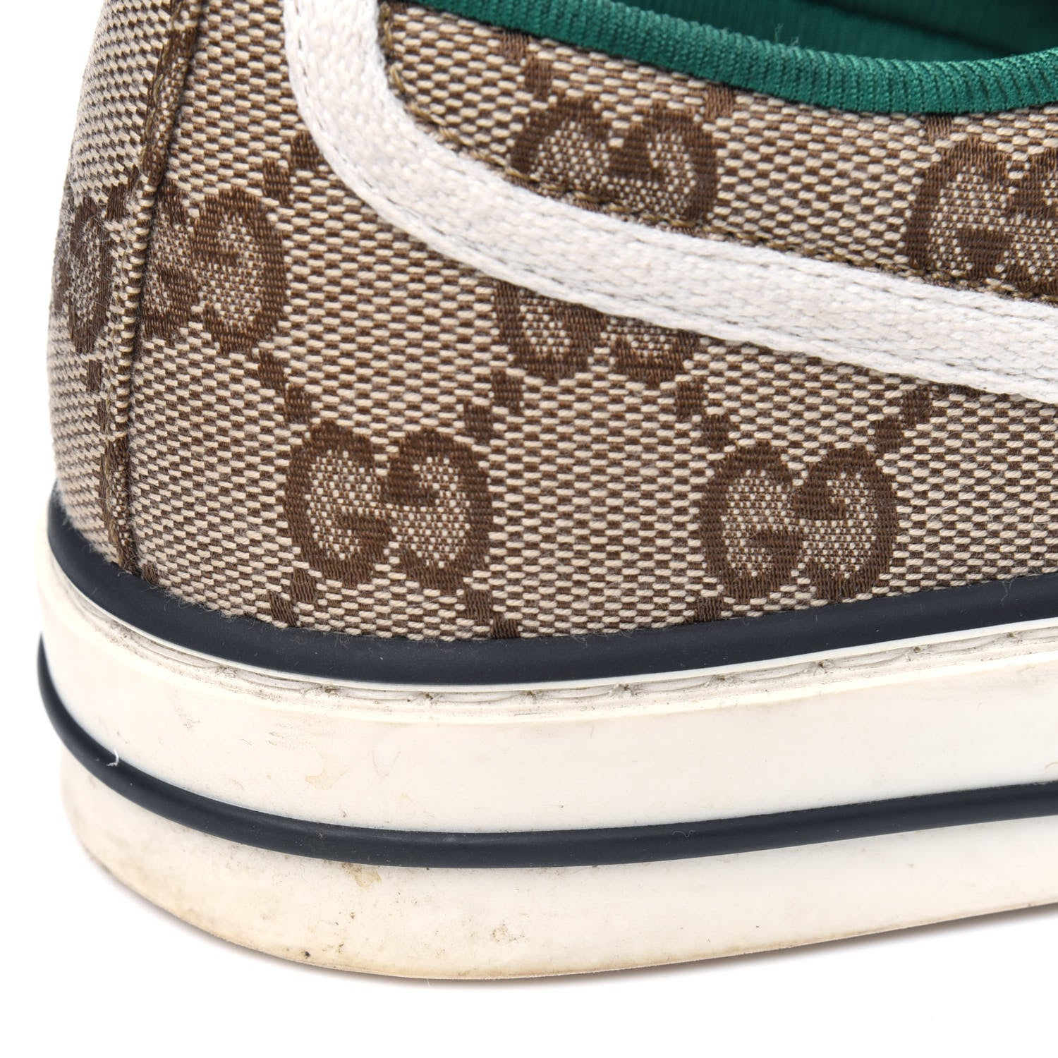 Gucci GG Monogram Web Womens 1977 Tennis Sneakers 38 Beige Ebony Mystic White 10 of 19