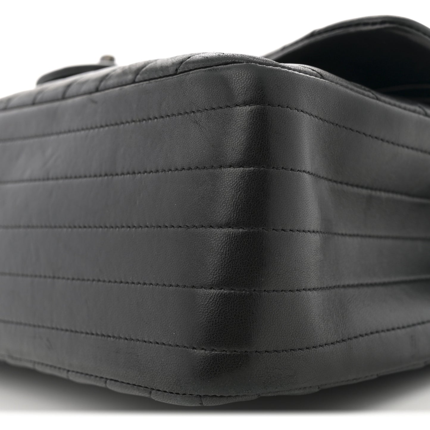 Lambskin Chevron Quilted Jumbo Double Flap So Black