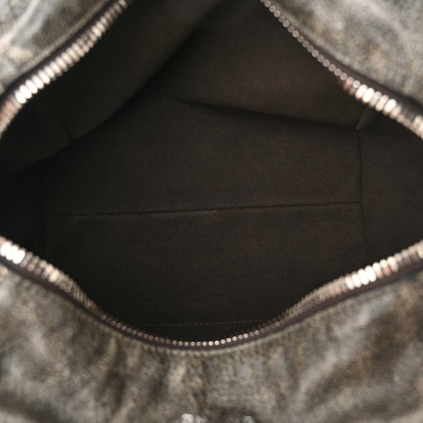 Aged Calfskin Small Pandora Mens Crossbody Black Grey