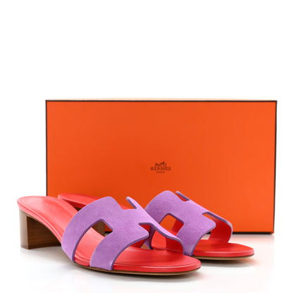 Hermes Suede Goatskin Oasis Sandals 39 Violet Parme 11 of 11