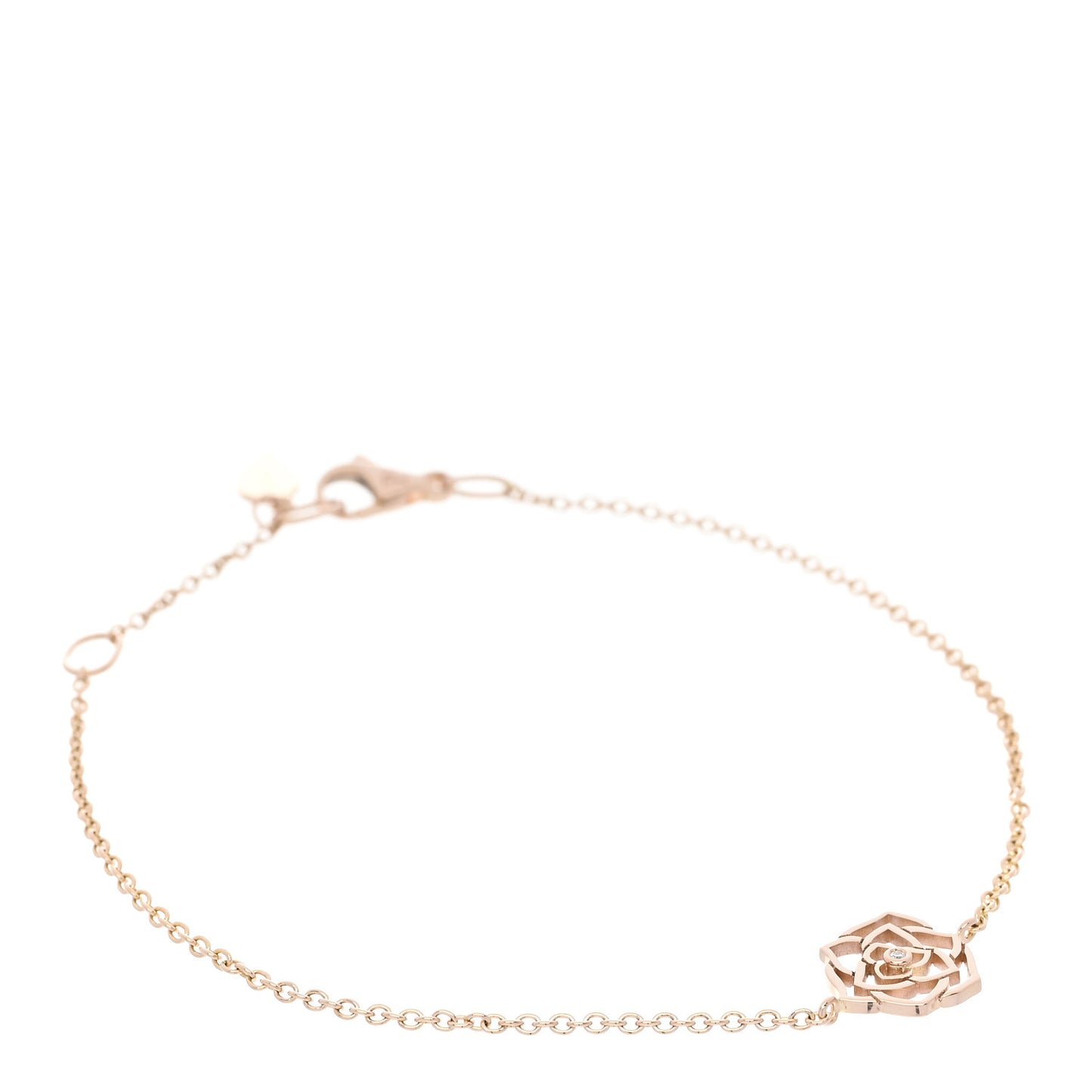 18K Rose Gold Diamond Rose Bracelet