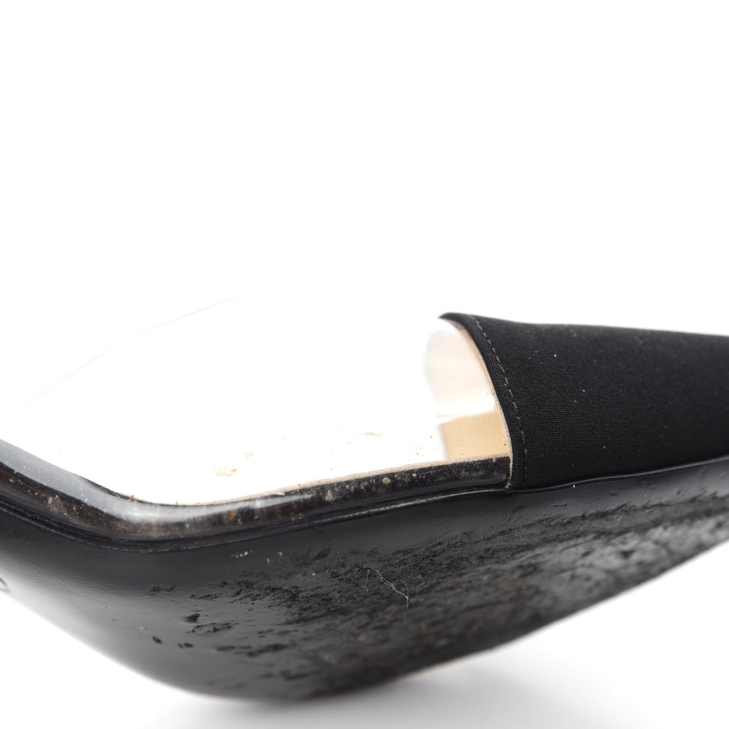 PVC Silk Crepe Cap Toe CC Pumps 39 Black