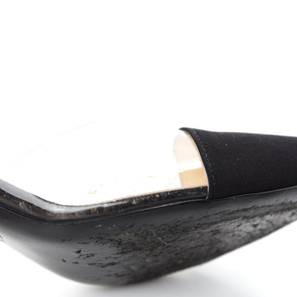 Chanel PVC Silk Crepe Cap Toe CC Pumps 39 Black 11 of 12
