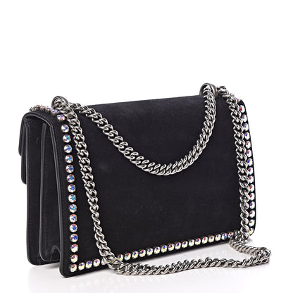Gucci Suede Crystal Small Dionysus Shoulder Bag Black 3 of 9