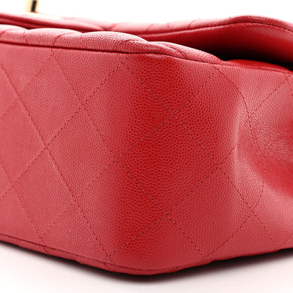 Chanel Caviar Quilted Jumbo Double Flap Red 10 of 10