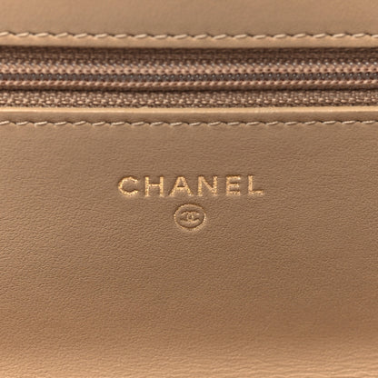 Chanel Caviar Quilted CC Filigree Wallet On Chain WOC Beige 6 of 13